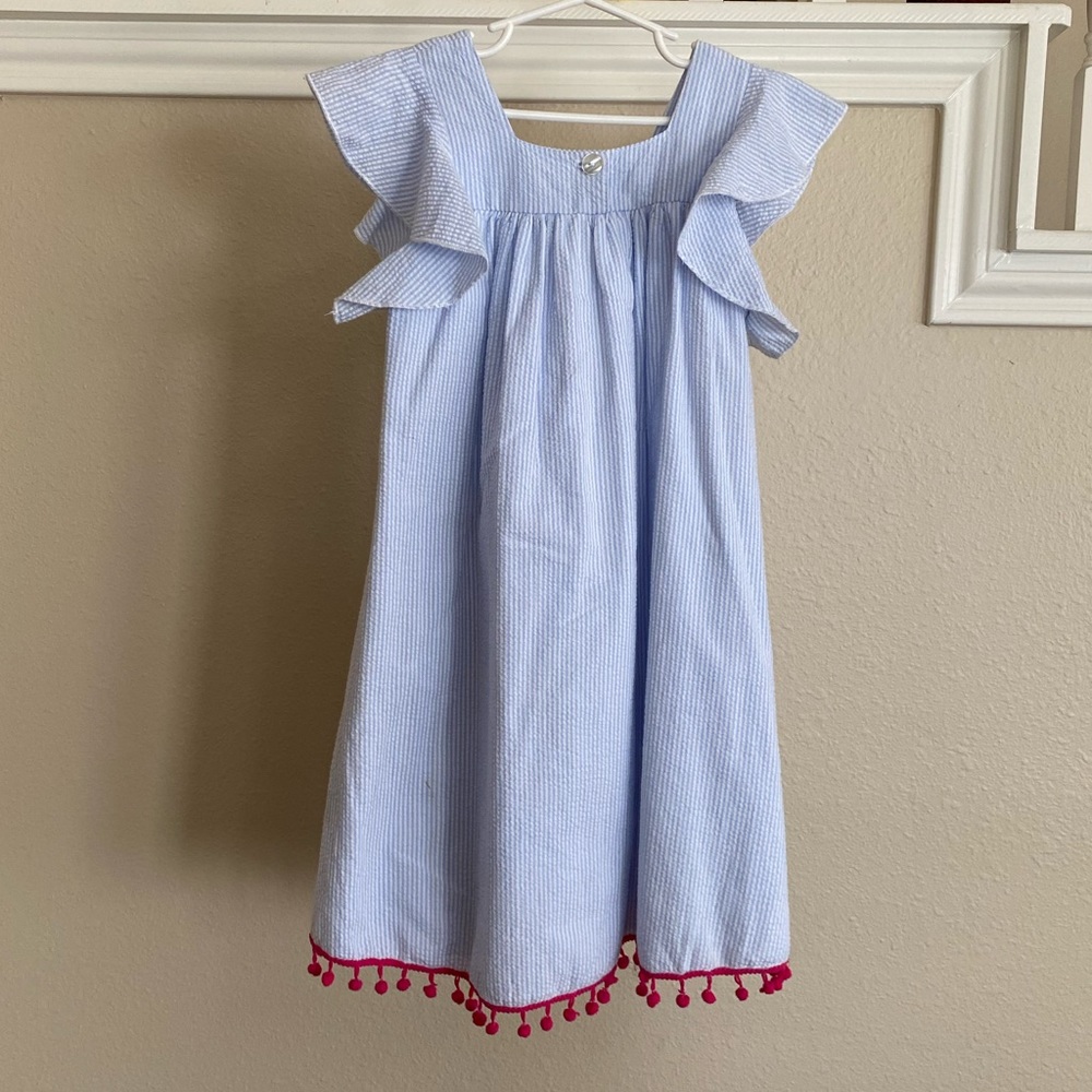 Girls Seersucker Dress - Size M - Picture 8 of 9